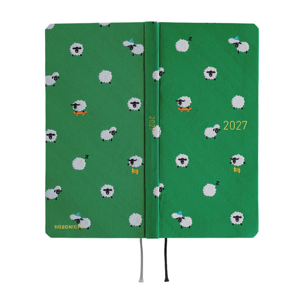 Hobonichi 2027 Light Hard Cover English Book - Bow & Tie: Sheep Sheep Sheep - Tall & Slim (Weeks - January Start) - Pen Boutique Ltd