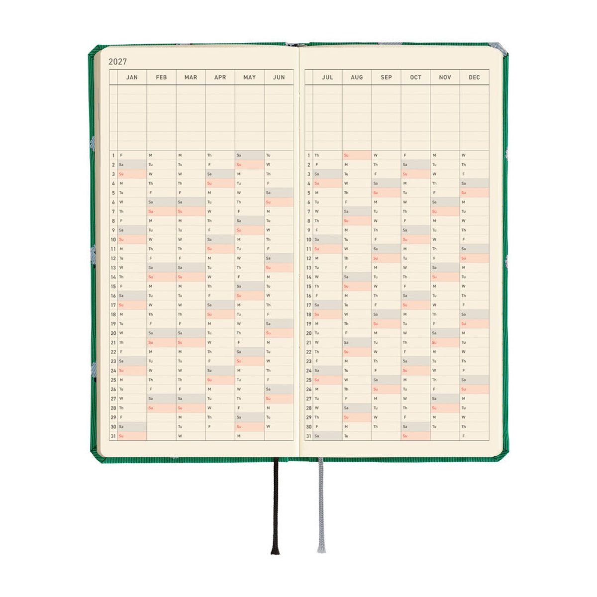 Hobonichi 2027 Light Hard Cover English Book - Bow & Tie: Sheep Sheep Sheep - Tall & Slim (Weeks - January Start) - Pen Boutique Ltd