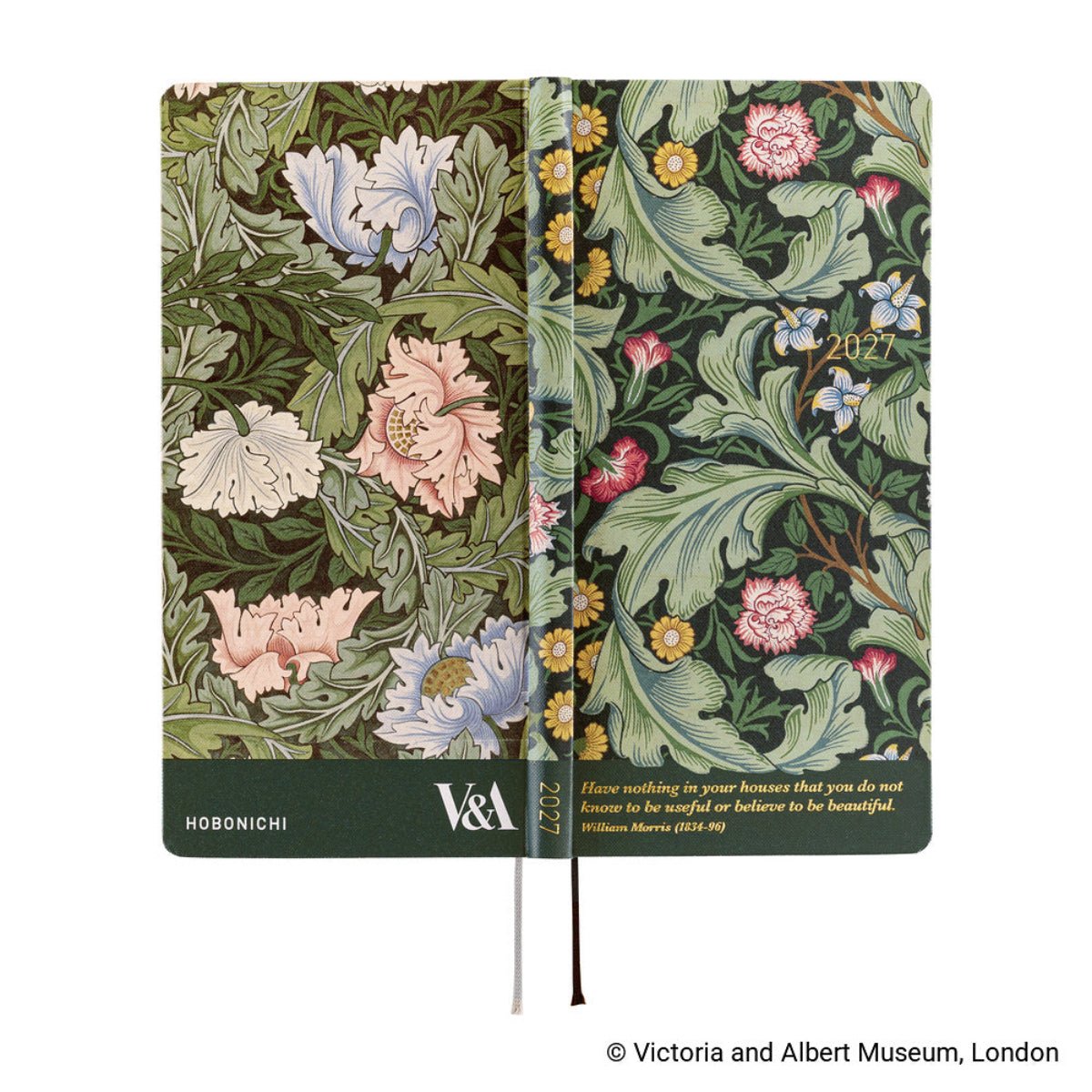 Hobonichi 2027 Light Hard Cover English Book - V&A Series: Leicester - Tall & Slim (Weeks - January Start) - Pen Boutique Ltd