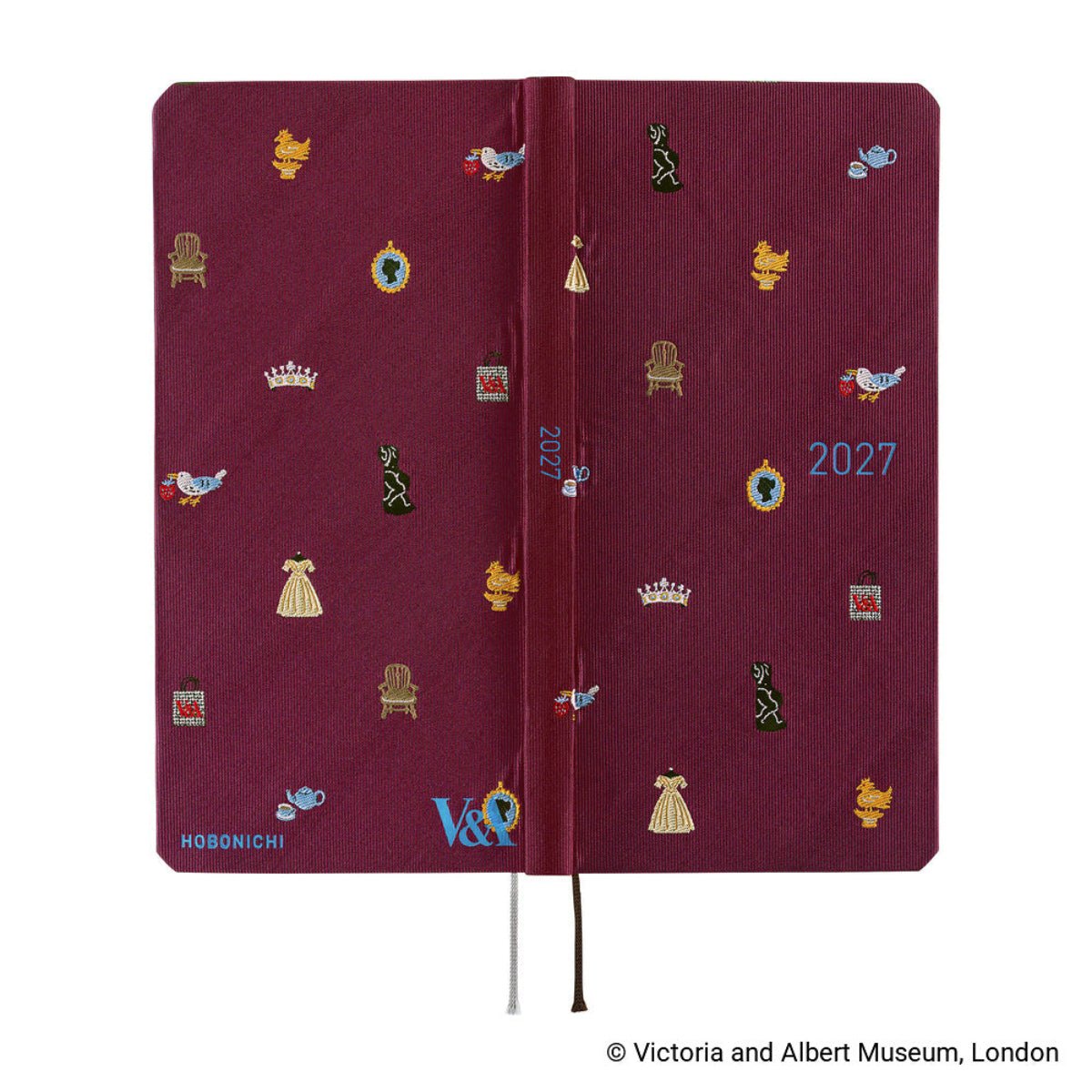 Hobonichi 2027 Light Hard Cover English Book - V&A Series: Welcome to the V&A - Tall & Slim (Weeks - January Start) - Pen Boutique Ltd