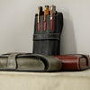 Pen Boutique Yak Leather Triple Pen Holder - Crazy Horse - Black/Red-Pen Boutique Ltd