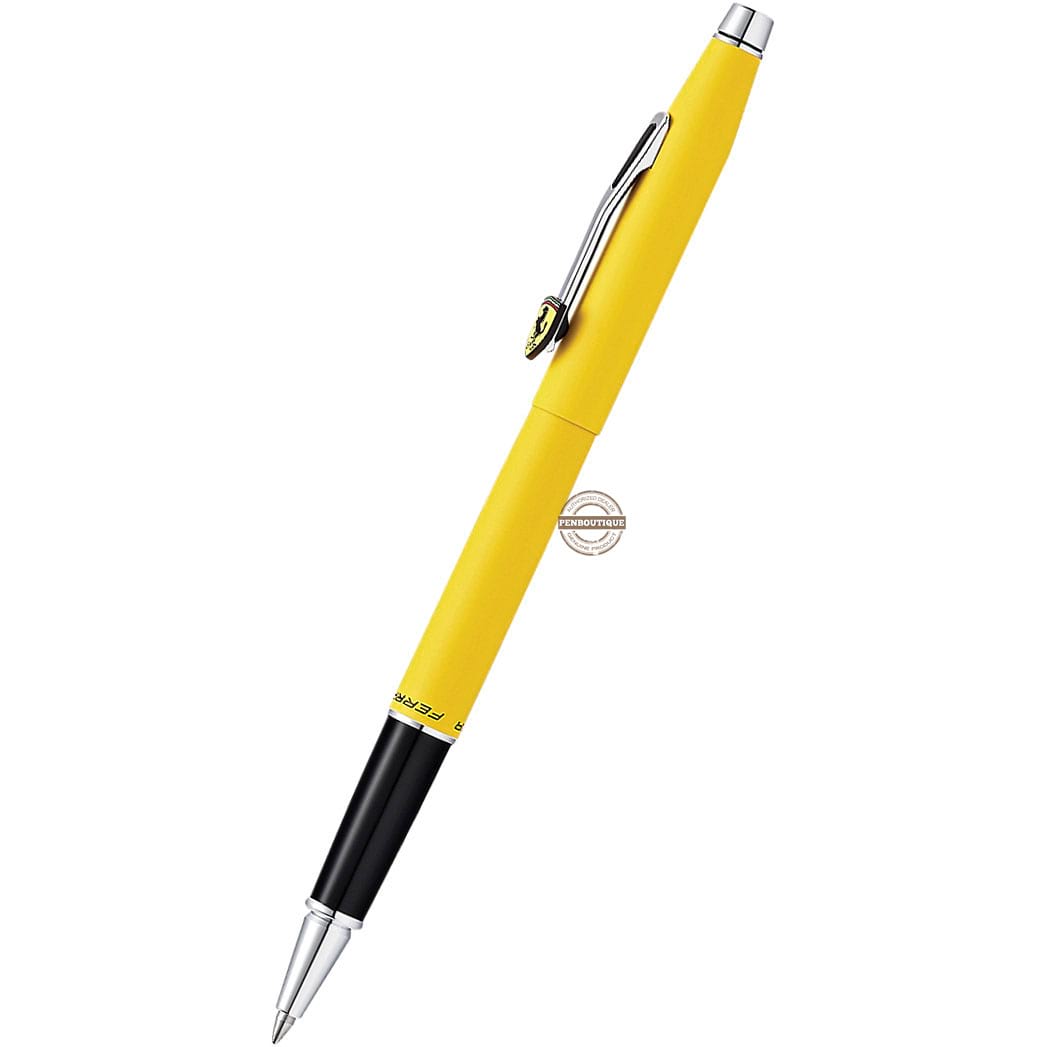 Cross Classic Century Scuderia Ferrari Rollerball Pen - Chrome Trim - Matte Modena Yellow-Pen Boutique Ltd