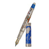 David Osarson Carl Linnaeus Fountain Pen - Royal Blue with Multi-Colored Translucent Hard Enamel-Pen Boutique Ltd