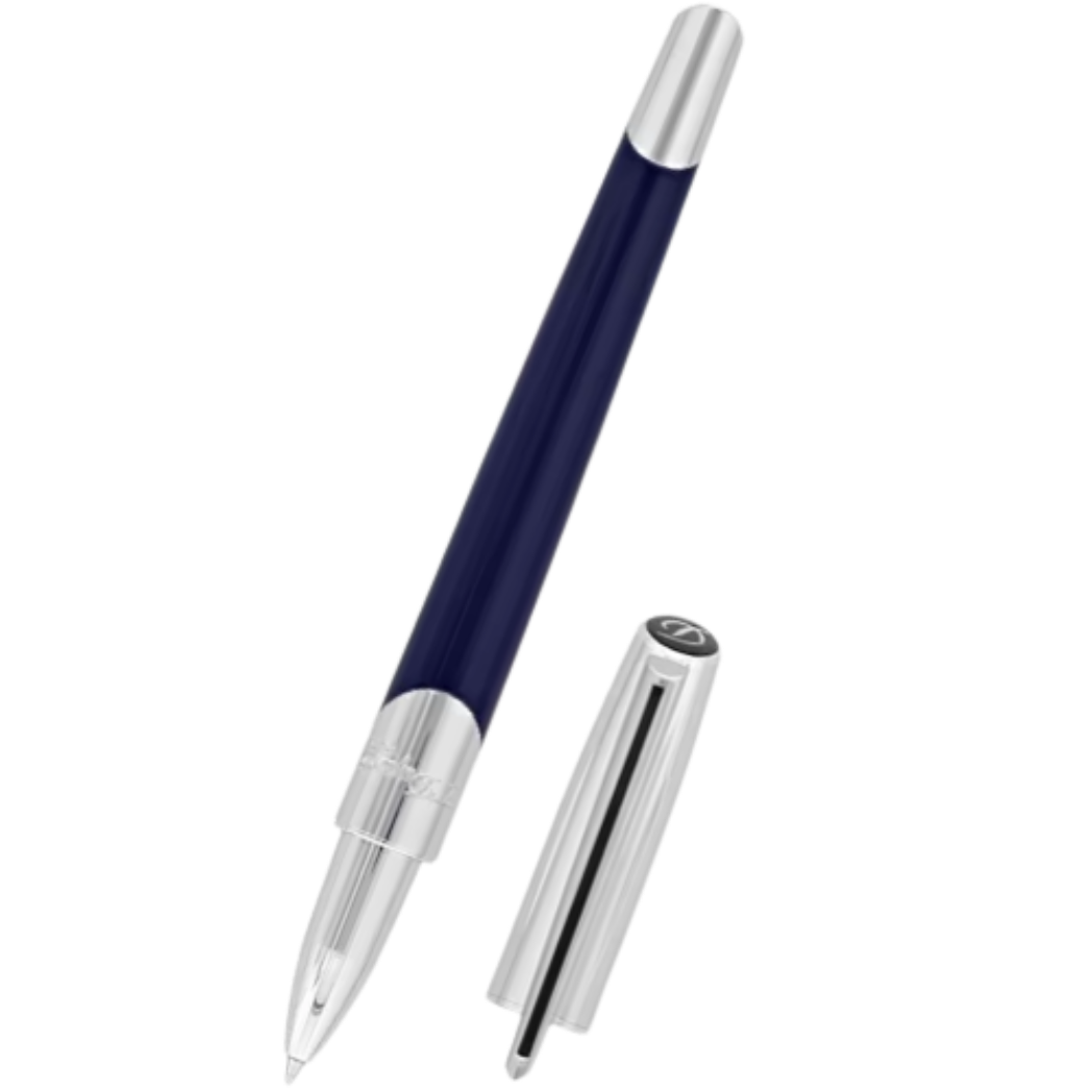 ST Dupont Defi Millennium Silver/Blue Navy Rollerball Pen-Pen Boutique Ltd