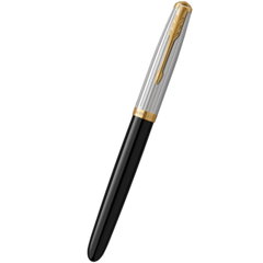 Parker 51 Fountain Pen - Premium Black - Gold Trim-Pen Boutique Ltd