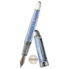 David Oscarson Trellis Fountain Pen - Limited Edition - Azure & White/Rhodium Vermeil-Pen Boutique Ltd
