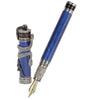 David Oscarson Black Water Snake Fountain Pen - Translucent Royal Blue and Opaque Black Hard Enamel-Pen Boutique Ltd