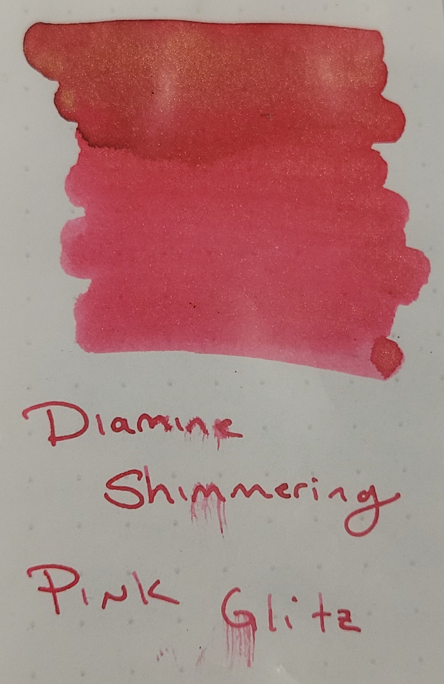 Diamine Shimmer Ink 50 ml Pink Glitz - Gold shimmer-Pen Boutique Ltd