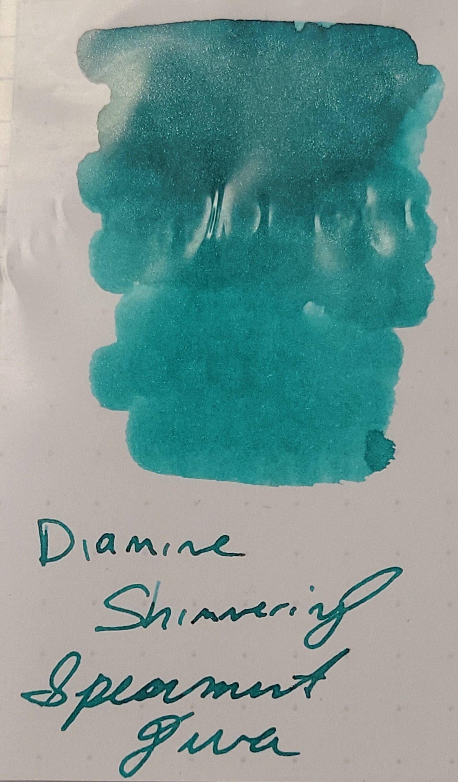 Diamine Shimmer Ink 50 ml Spearmint Diva - Silver shimmer-Pen Boutique Ltd