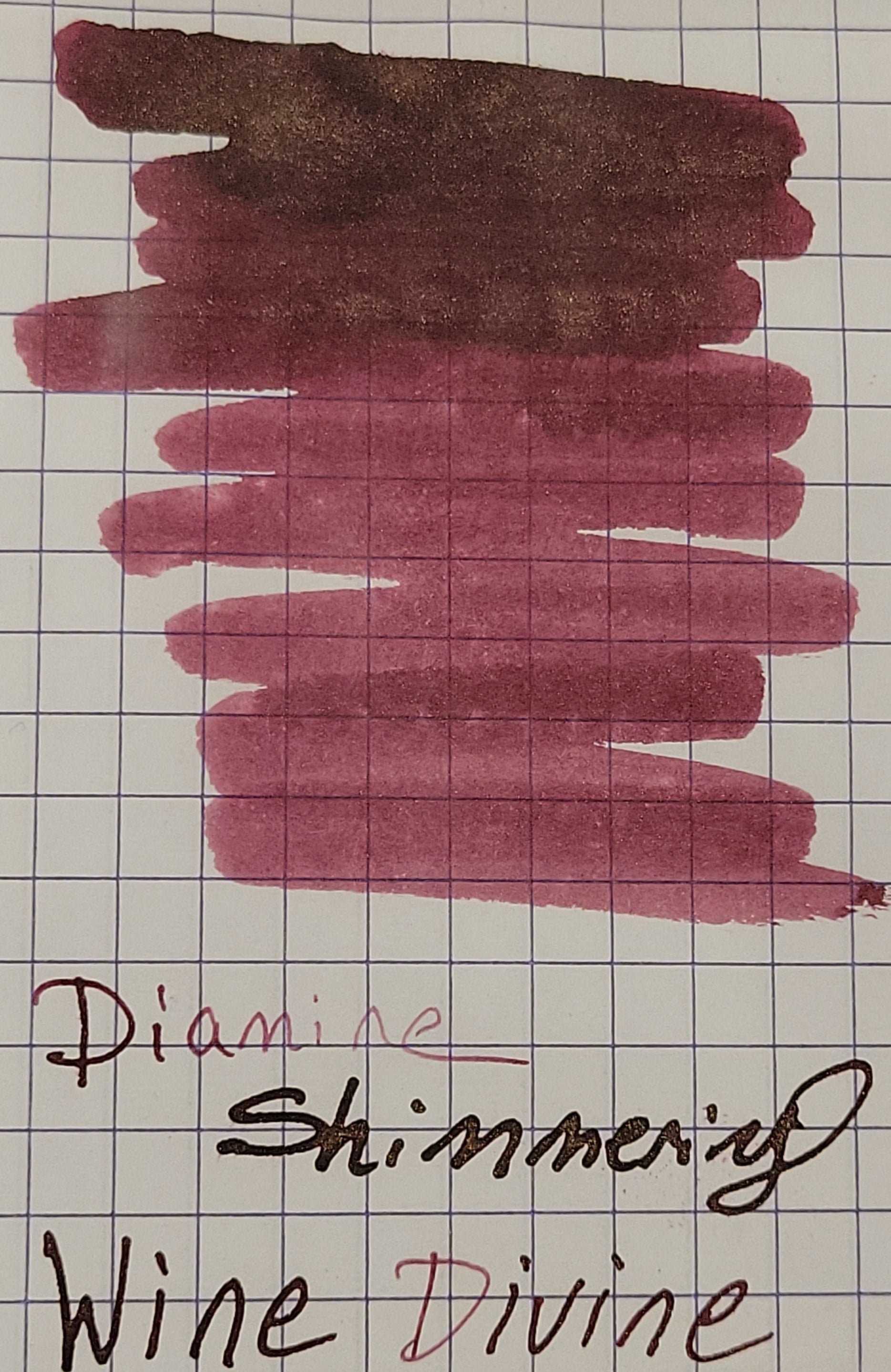 Diamine Shimmer Ink 50 ml Wine Divine - Gold shimmer-Pen Boutique Ltd