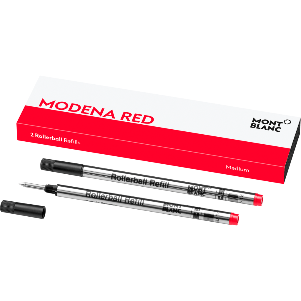Montblanc Rollerball Pen Refill - Modena Red - Medium (2 Per Pack)-Pen Boutique Ltd