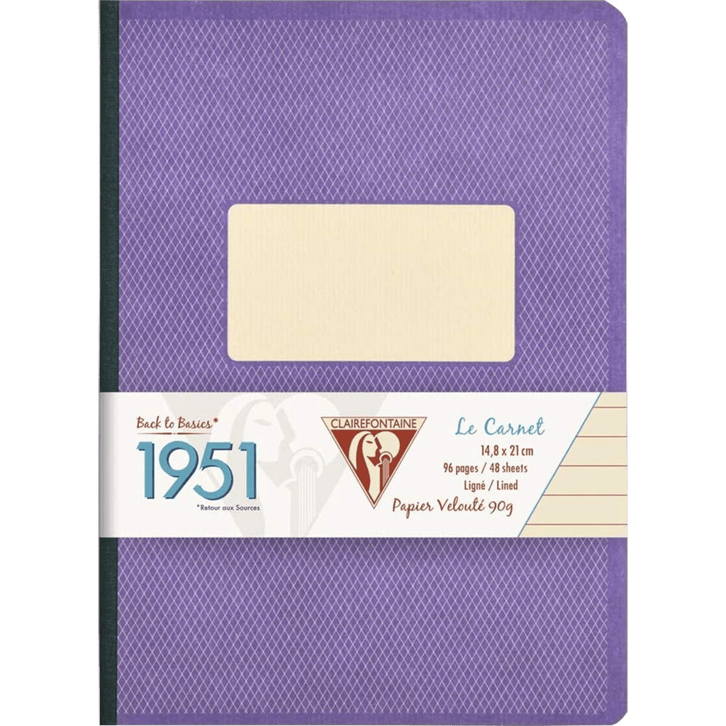 Clairefontaine 1951 Clothbound Notebook Violet 5 ¾ X 8 ¼ Lined - Pen Boutique Ltd