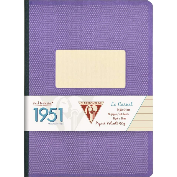 Clairefontaine 1951 Clothbound Notebook Violet 5 ¾ X 8 ¼ Lined-Pen Boutique Ltd