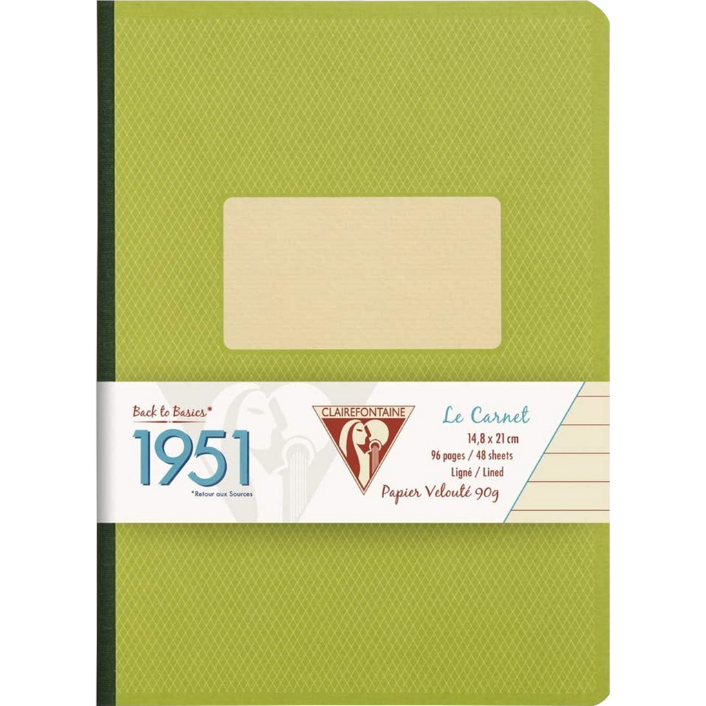 Clairefontaine 1951 Clothbound Notebook Green 5 ¾ X 8 ¼ Lined-Pen Boutique Ltd