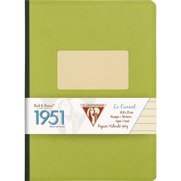 Clairefontaine 1951 Clothbound Notebook Green 5 ¾ X 8 ¼ Lined-Pen Boutique Ltd