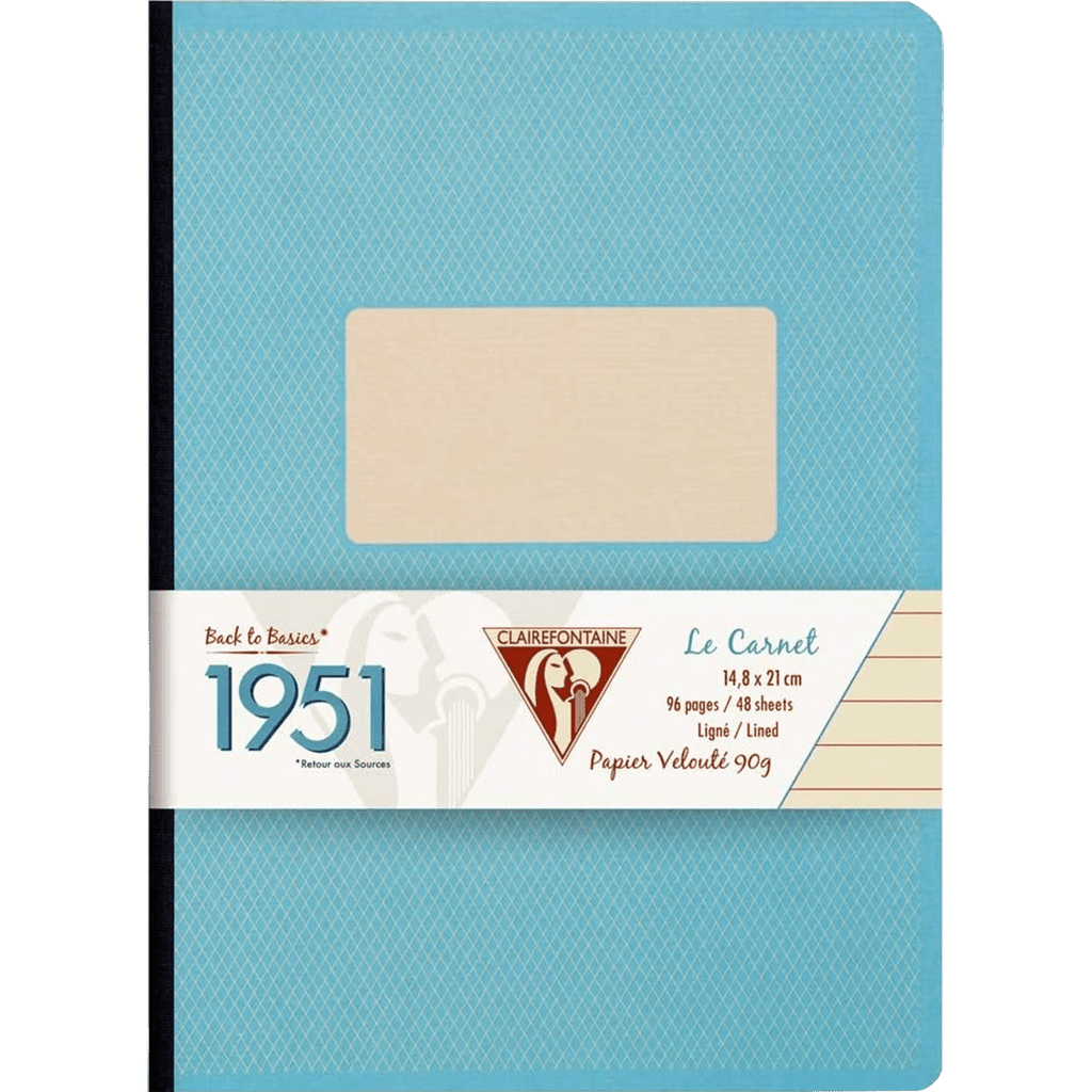 Clairefontaine 1951 Clothbound Notebook Turquoise 5 ¾ X 8 ¼ Lined - Pen Boutique Ltd