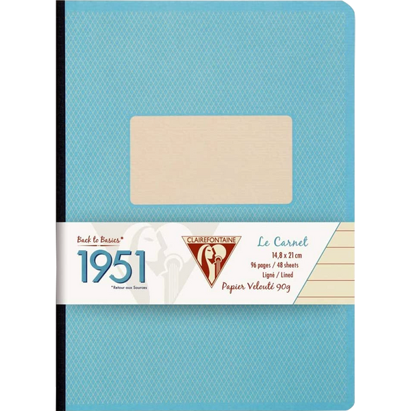 Clairefontaine 1951 Clothbound Notebook Turquoise 5 ¾ X 8 ¼ Lined-Pen Boutique Ltd