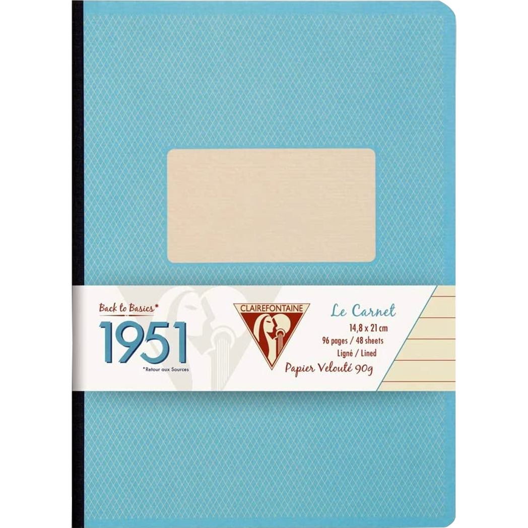 Clairefontaine 1951 Clothbound Notebook Turquoise 5 ¾ X 8 ¼ Lined-Pen Boutique Ltd