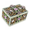 PBL Jewel Box with Pink Floral Design Made with Swarovski Crystals Gift Box - Pen Boutique Ltd