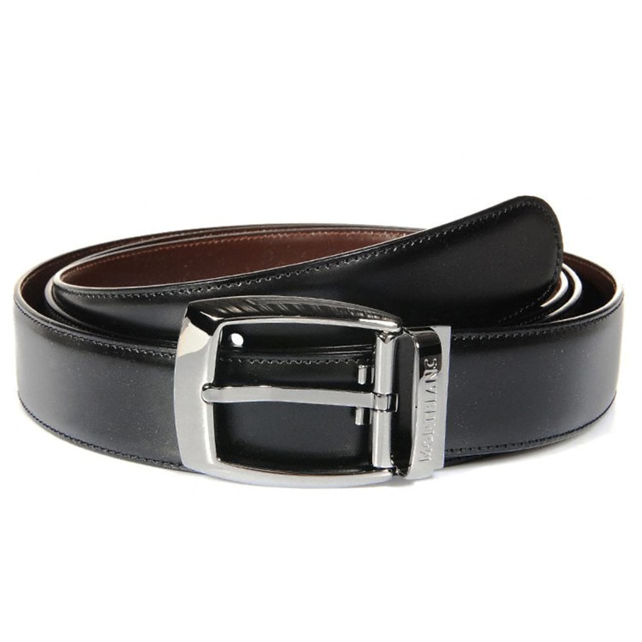 Montblanc Men's Black & Brown Reversible Leather Belt