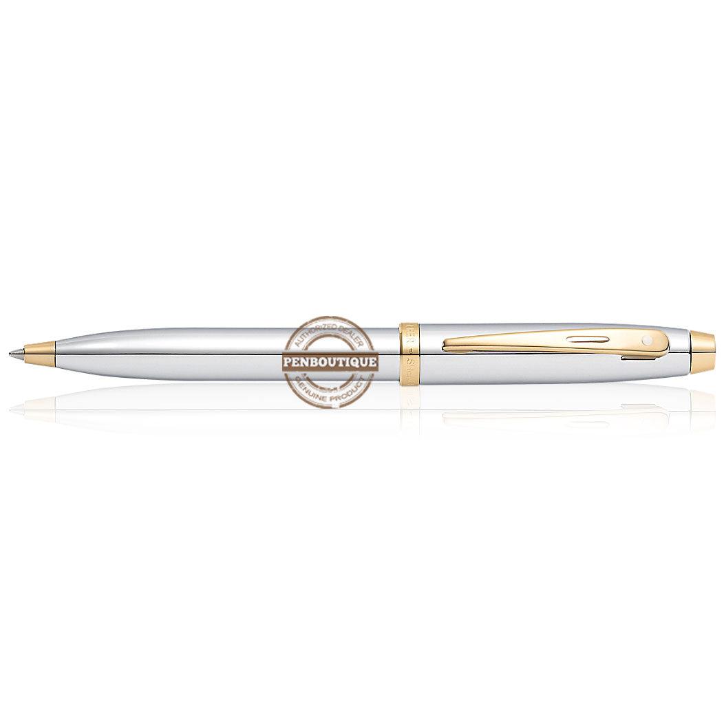 Sheaffer 100 Ballpoint Pen - Chrome w/Gold Tone-Pen Boutique Ltd