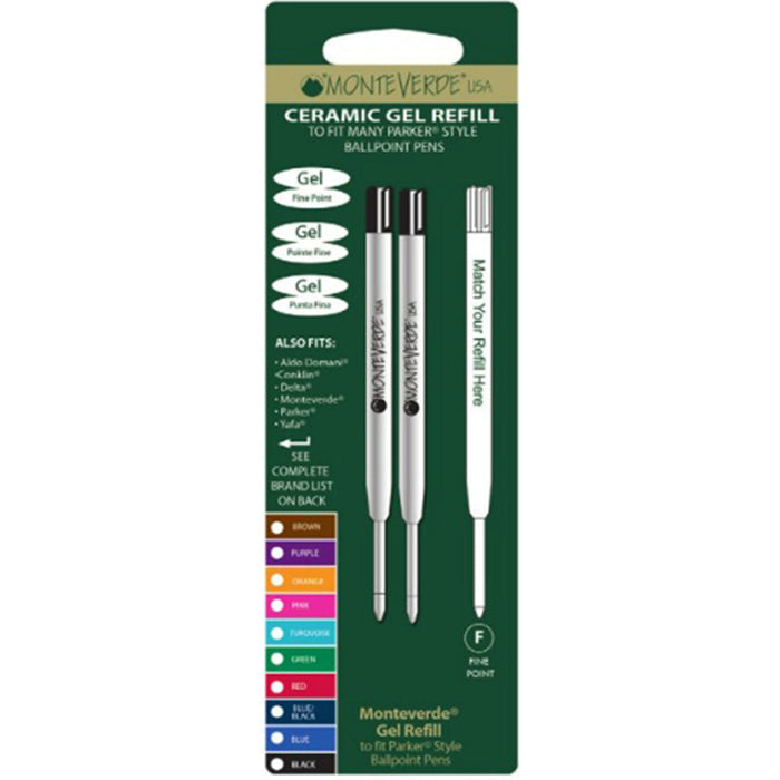 Monteverde Turquoise Capless Ceramic 2 Pack Gel Refill To Fit Parker BP Pens-Pen Boutique Ltd