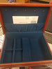 Cherry Finish Wood Jewelry Box with Blue Lining - Pen Boutique Ltd