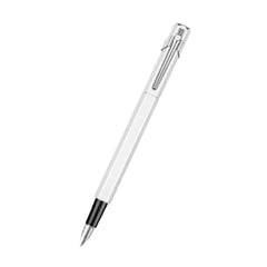 Caran D' Ache 849 Metal White Fountain Pen - Extra Fine Nib-Pen Boutique Ltd