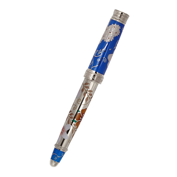 David Osarson Carl Linnaeus Rollerball Pen - Royal Blue with Multi-Colored Translucent Hard Enamel-Pen Boutique Ltd