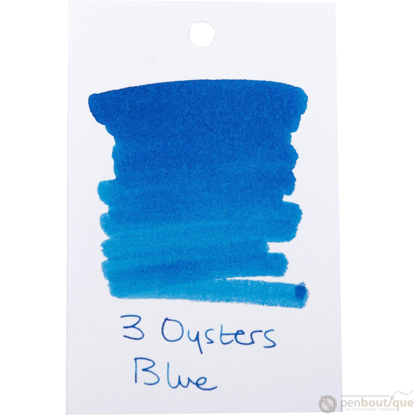 3 Oysters Ink Bottle - Delicious - Blue-Refill - Bottled Ink-Pen Boutique Ltd