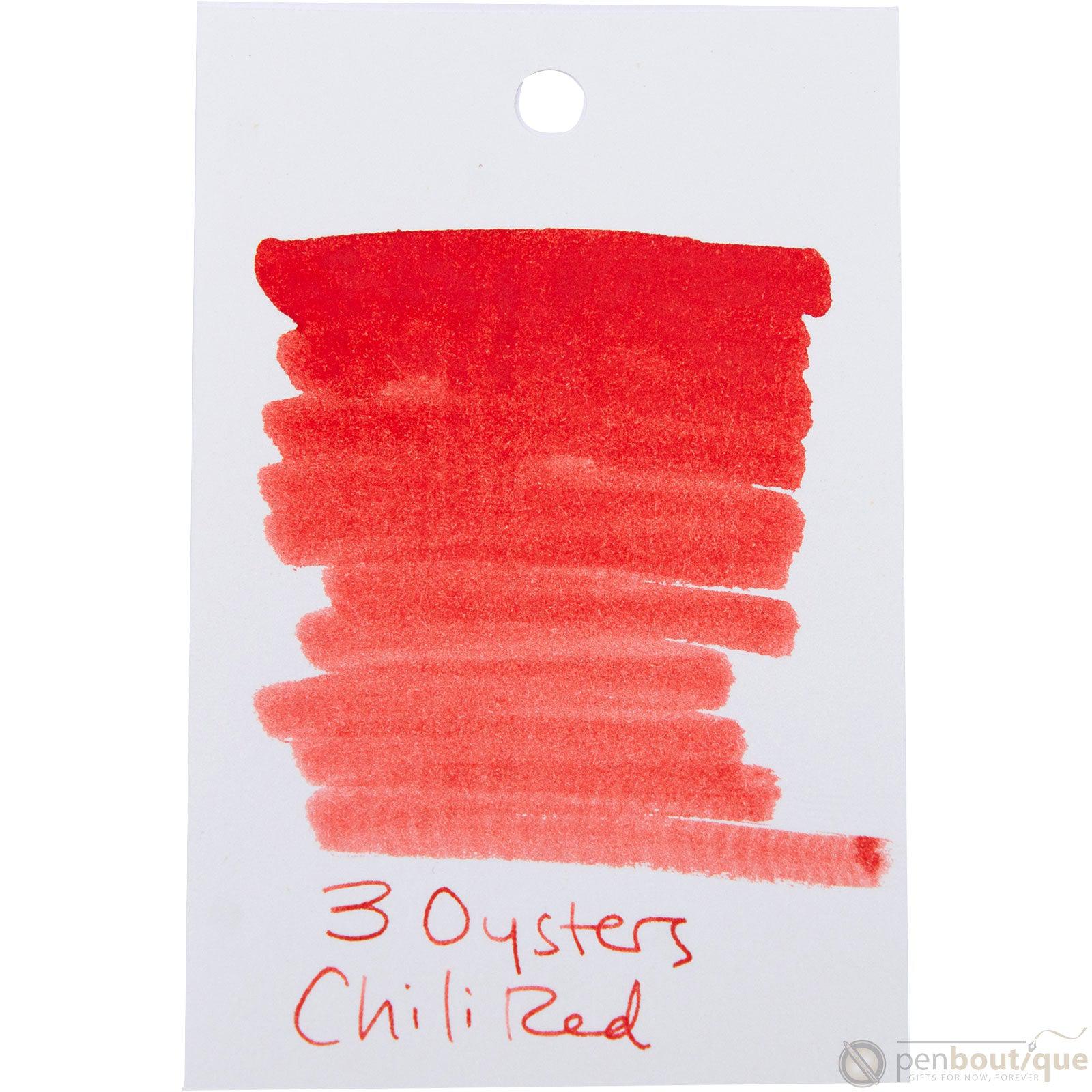 3 Oysters Ink Bottle - Delicious - Chili Red-Refill - Bottled Ink-Pen Boutique Ltd