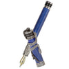David Oscarson Black Water Snake Fountain Pen - Translucent Royal Blue and Opaque Black Hard Enamel-Pen Boutique Ltd