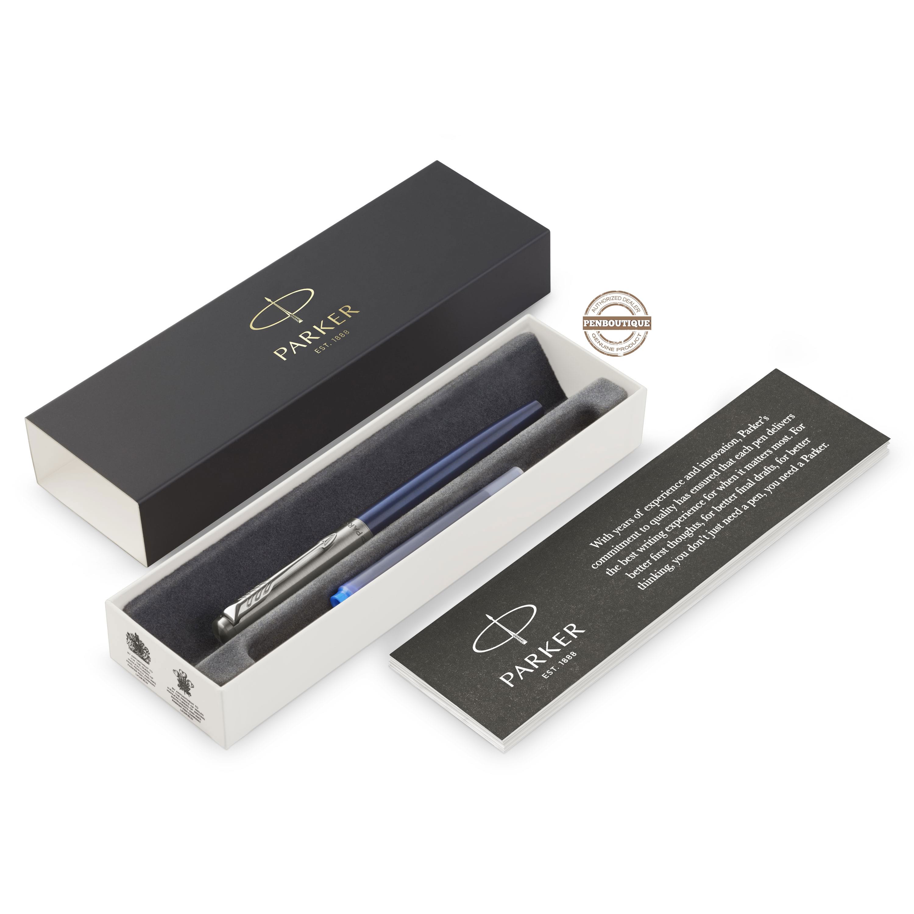 Parker Jotter Fountain Pen - Chrome Trim - Royal Blue-Pen Boutique Ltd