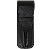 Yak Leather Premium Leather Two Pen Pouch with Flap Black-Pen Boutique Ltd