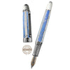David Oscarson Trellis Fountain Pen - Limited Edition - Azure & White/Rhodium Vermeil-Pen Boutique Ltd