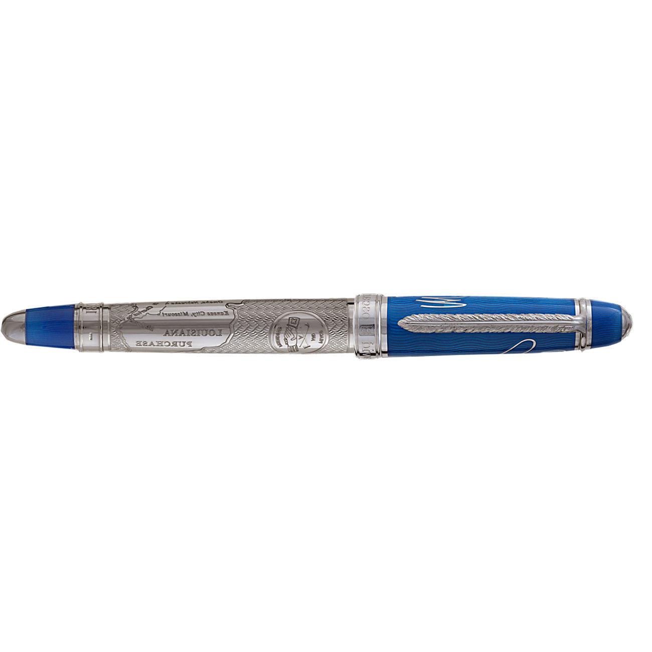 David Oscarson William Clark Rollerball Pen - Sapphire Blue-Pen Boutique Ltd