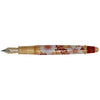 David Oscarson Carl Linnaeus Fountain Pen - Ruby Red with Multi-Colored Hard Enamel and Gold Vermeil-Pen Boutique Ltd
