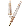 David Oscarson Seaside Fountain Pen - Limited Edition - White Sand/Rose Gold Vermeil-Pen Boutique Ltd
