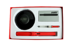 Lamy Safari Gift Set - Cozy Strawberry Fountain Pen & Black Ink-Pen Boutique Ltd
