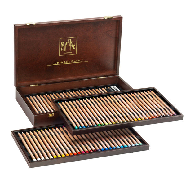 Caran d'Ache Wooden Box Luminance 6901 - 76 Pencils Set-Pen Boutique Ltd
