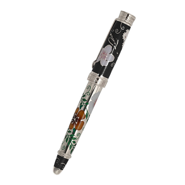 David Oscarson Carl Linnaeus Rollerball Pen - Black Moss with Multi-Colored Translucent Hard Enamel-Pen Boutique Ltd