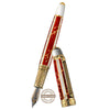 David Oscarson Trellis Fountain Pen - Limited Edition - Red & White/18k YG Vermeil-Pen Boutique Ltd