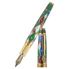 David Oscarson Harlequin Fountain Pen - Emerald Green-Pen Boutique Ltd