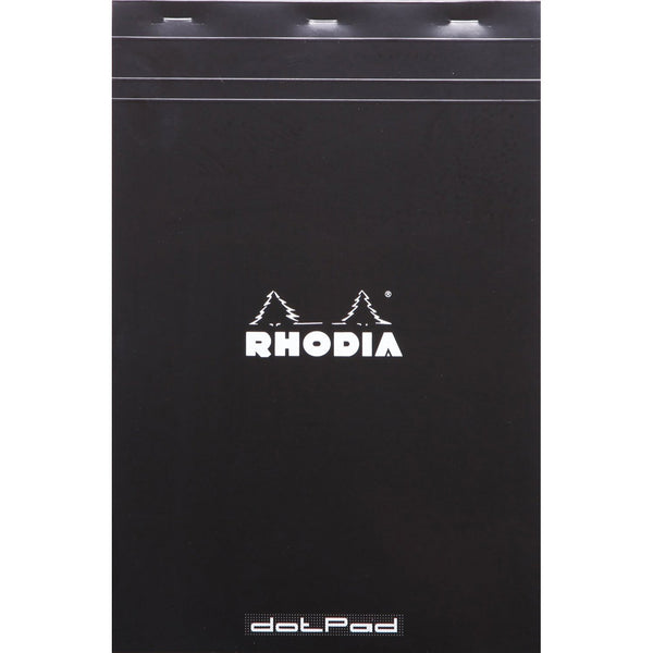 Rhodia Black Stapled 8-1/4x12-1/2 Dot Pads-Pen Boutique Ltd