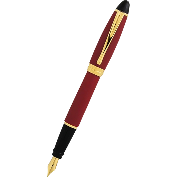 Aurora Ipsilon Fountain Pen - Satin Burgundy - Gold Trim-Pen Boutique Ltd