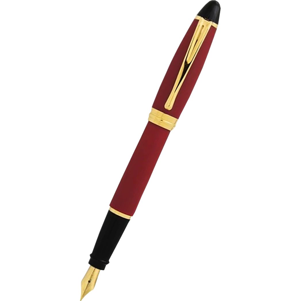 Aurora Ipsilon Fountain Pen - Satin Burgundy - Gold Trim-Pen Boutique Ltd