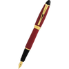 Aurora Ipsilon Fountain Pen - Satin Burgundy - Gold Trim-Pen Boutique Ltd