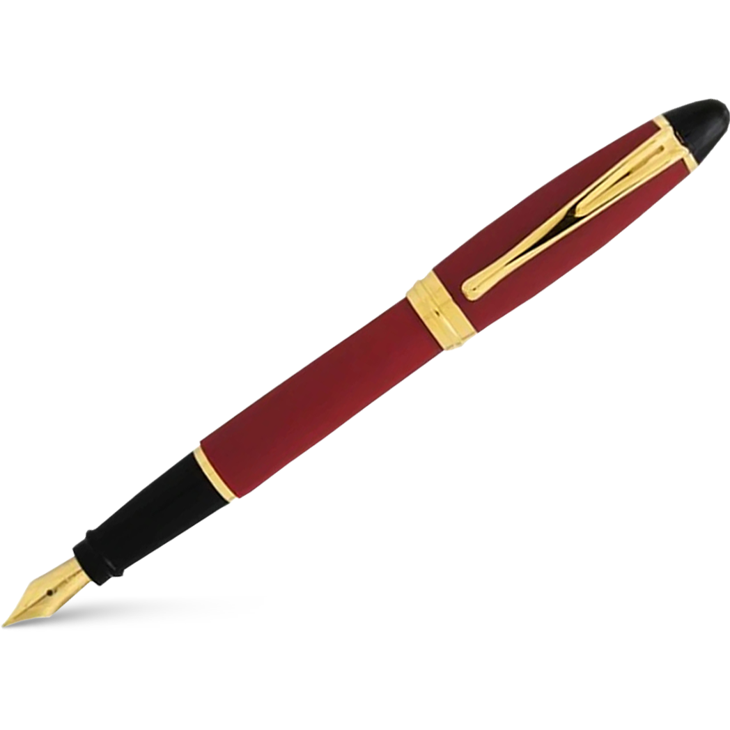 Aurora Ipsilon Fountain Pen - Satin Burgundy - Gold Trim-Pen Boutique Ltd