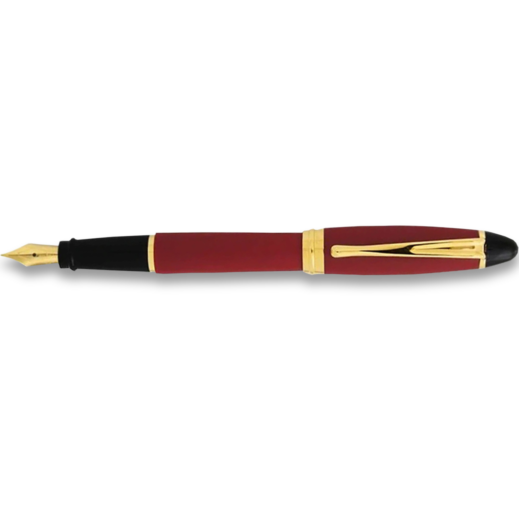 Aurora Ipsilon Fountain Pen - Satin Burgundy - Gold Trim-Pen Boutique Ltd