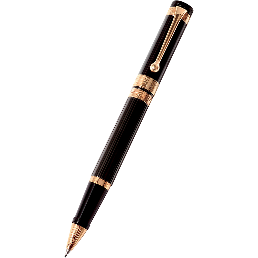 Aurora Rollerball Pen - Black - Pink Gold Plated Trim-Pen Boutique Ltd